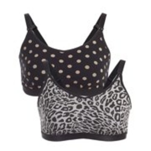 Loving Moments By Leading Lady Maternity Printed Nursing Bra With Half-Sling 2 Pack, Style L348