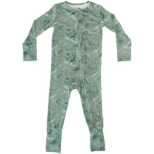 Shwally Organic Baby Bamboo Rompers with 17 Signature Prints - Infant Zipper Jumpsuits