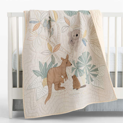 Down Under 100% Organic Cotton Baby Crib Quilt