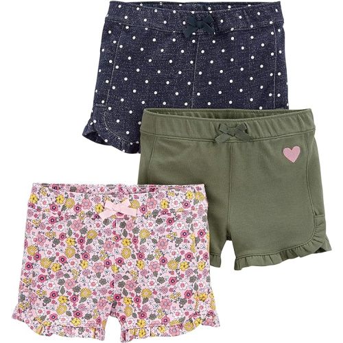 Simple Joys by Carter's Girls' 3-Pack Knit Shorts