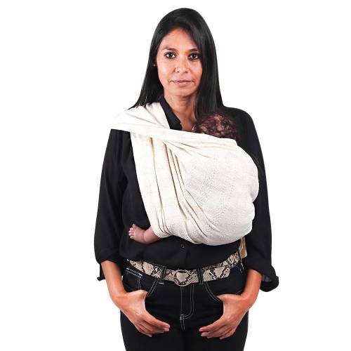 Mexican labor shawl, traditional rebozo , with user's guide, ideal as labor wrap, doulas, midwife 98.5", Ivory