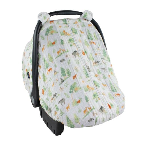 Muslin Car Seat Cover, Forest Friends
