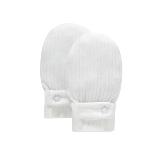 Baby No Scratch Mittens Stay On, Organic Cotton, Breathable Soft Warm Adjustable Newborn Gloves for Infant Boys Girls