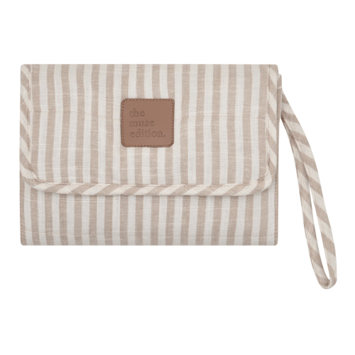 Natural Stripe Linen Change Mat