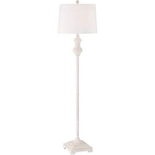 Barnes and Ivy Verona Traditional Shabby Chic 61 1/2" Tall Standing Floor Lamp Skinny Vintage White Living Room Bedroom House Reading Office