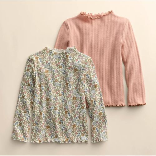 Baby & Toddler Little Co. by Lauren Conrad 2-Pack Lettuce Edge Mock Neck Tops