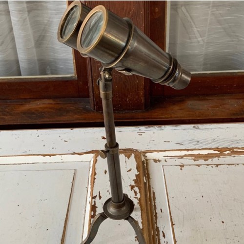Antique Brass Vintage Brass Field Binoculars with Removable Folding Tripod Stand