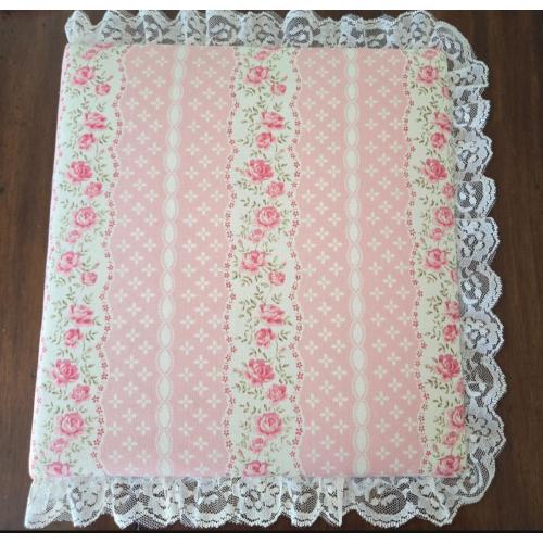 Handmade Shabby Chic Fabric Scrapbook Photo Album: Rose Ribbons and Ivory Lace
