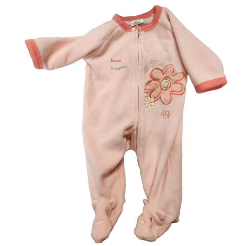 Baby Girl Clothes Vintage Y2K Carter's 0-3 All About A Bear Pink Footsie Footie