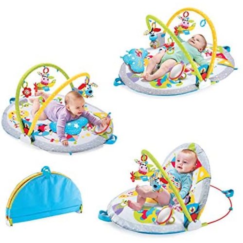Yookidoo Baby Play Gym Lay to Sit-Up Play Mat. 3-in-1 Infant Activity Center for Newborns. 0-12 Month