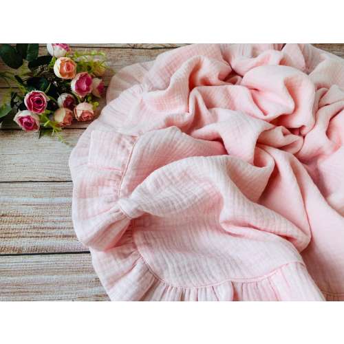 Personalized Muslin Baby Blanket: Soft Organic Cotton with Ruffles