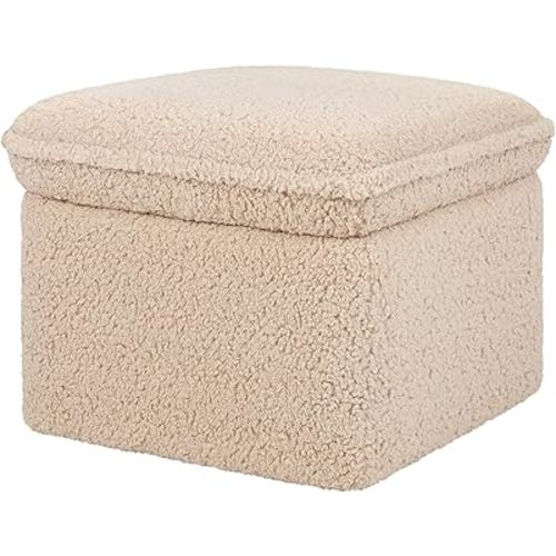 Babyletto Cali Storage Ottoman in Chai Shearling, Greenguard Gold Certified