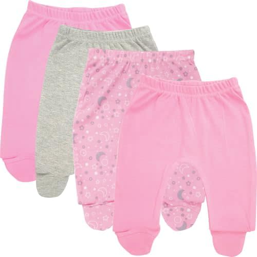 123 Bear 100% Cotton Baby Pants/Leggings with Footies 100% Cotton Unisex Boys Girls