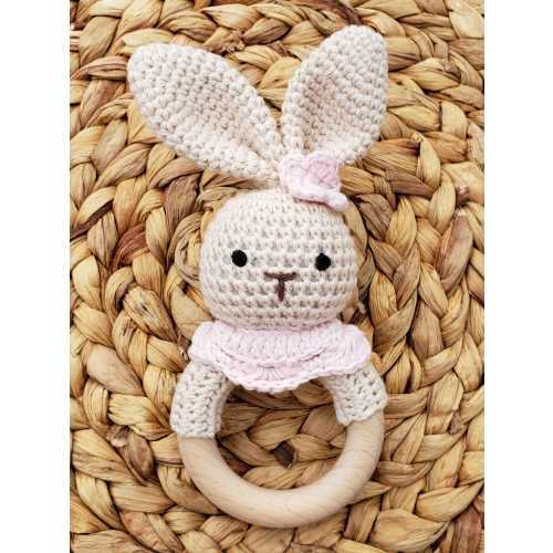 Crochet Animal Rattle Teether – Olive and Cradle