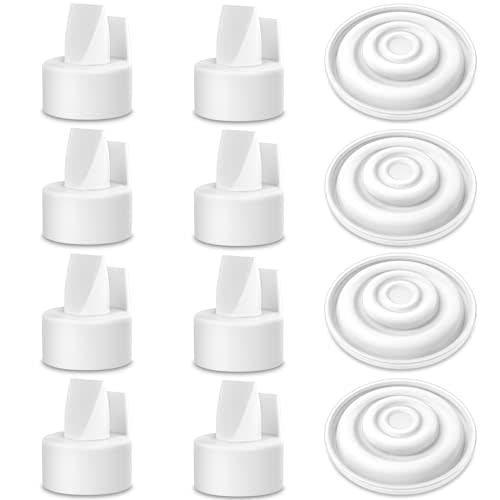 Papablic Duckbill Valves for Spectra S1 S2 9 Plus, Replaceable Valves for Spectra Duckbill Valves Compatible with Pump Parts, BPA/DEHP Free (White | 8* Valves + 4* Membranes)