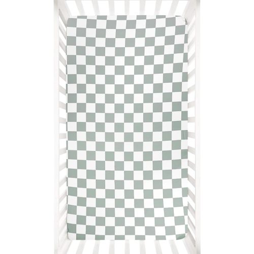 DILIMI Fitted Crib Sheets for Baby Boys and Girls, Ultra-Soft Breathable Baby Crib Sheet Fits Standard Crib and Toddler Mattress, Green Checkered