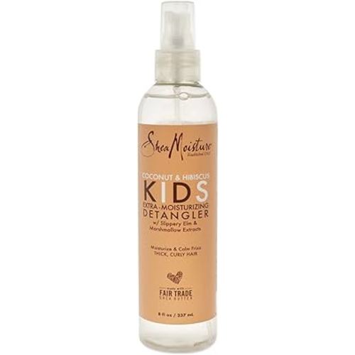 SheaMoisture Kids Extra Moisturizing Detangler Coconut & Hibiscus for Curly Hair Shea Butter Hair Care Product 8 oz