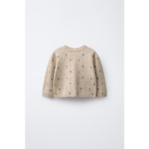 BOBBLE KNIT SWEATER - Light beige | 1-3 months