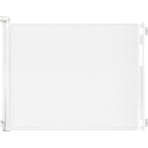 Retractable Baby Gates for Doorways, Mesh Dog Gate for Stairs, Pet Gate Indoor, Extends to 55" Wide 33" Tall, Safety Toddlers Gates for Hallways, Indoor & Outdoor Use, White
