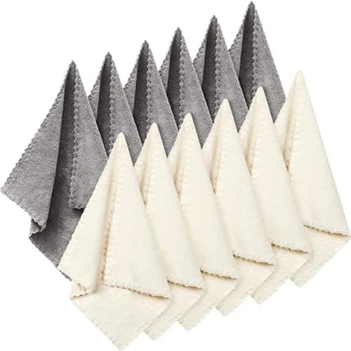 Syhood 12 Pack Face Towels Reusable Makeup Remover Cloths,Beige, Gray