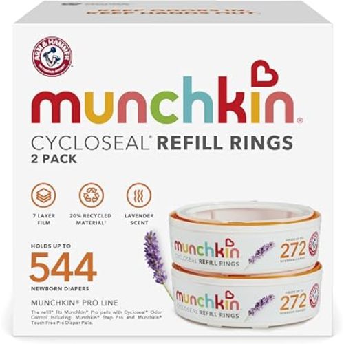 Munchkin CycloSeal Arm & Hammer Diaper Pail Refill Rings, 2 Pack
