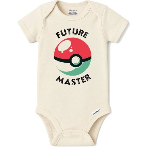 Brain Juice Tees Future Master Baby Bodysuit – Cute Monster Trainer Style Infant Onesie - Gamer Parent Gift