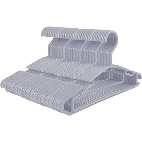 GoodtoU Baby Hangers 100 Pack, Plastic Infant & Toddler Clothes Hangers with Non-Slip Shoulder Notches, Space-Saving Nursery Closet Hangers for Newborn, White