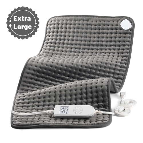 TCVOR 17"x33" Electric Heating Pad for Pain Relief, 10 Settings, 4 Timer, Washable