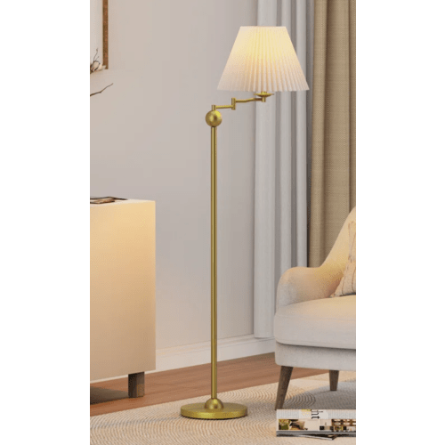 Brass Modern Swing Arm Floor Lamp