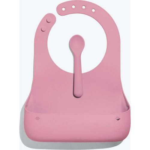 Avanchy Roll & Go Silicone Bibs for Babies & Spoon, Pink - Avanchy | Maisonette