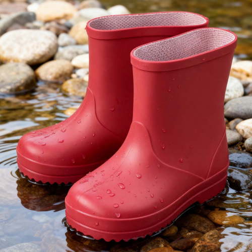 FITORON Kids Rain Boots Kids Waterproof Red Non Slip Mid Calf Pull On Outdoor Gift for Boys Girls,Size 18-24 Months