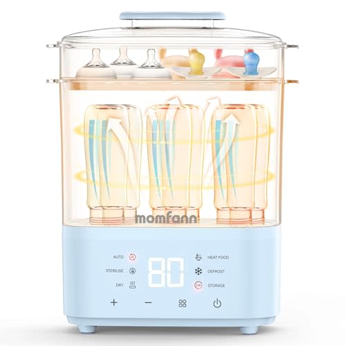Bottle Sterilizer and Dryer, All-in-One Electric Steam Sterilizer Bottle Sanitizer for Baby Bottles, Pump Parts Accessories Newborn Essential (Blue)