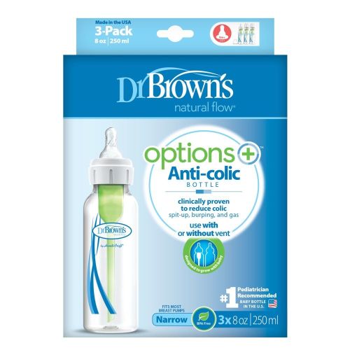 Dr Browns Options+ Anti-colic Narrow Neck Bottle 3 Pack Size 250ml
