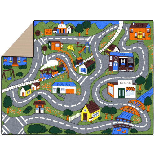 Ottomanson Easy Clean Non-Slip Rubberback Educational Town Traffic Play Kids Bedroom, Playroom Area Rug & Reviews | Wayfair