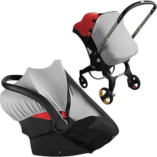 Doona Car Seat Cover, Grey, Mosquito Net & Sunshade Extension