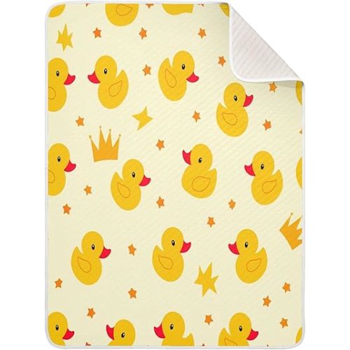 Burbuja Cute Rubber Ducks Baby Blanket for Boys Girls, Nursery Soft Warm Swaddling Receiving Baby Blankets, 30x40 in Toddler Blanket