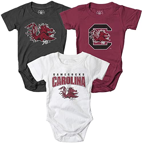 Wes and Willy Baby College Team 3 Pack of Cotton Rompers