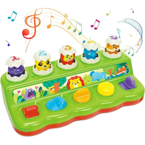 Baby Toys 6 to 12 Months, Musical Pop-Up Cause and Effect Toys with Light & Music for 12-18 Months, Learning Educational Infant Toys for Toddler Boy Girl 7 8 9 10 11 Month 1-2 Year Old Gift