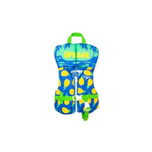 Speedo Infant Life Vest - Green/Blue/Yellow: Zipper & Buckle Closure, 33 lbs and Under