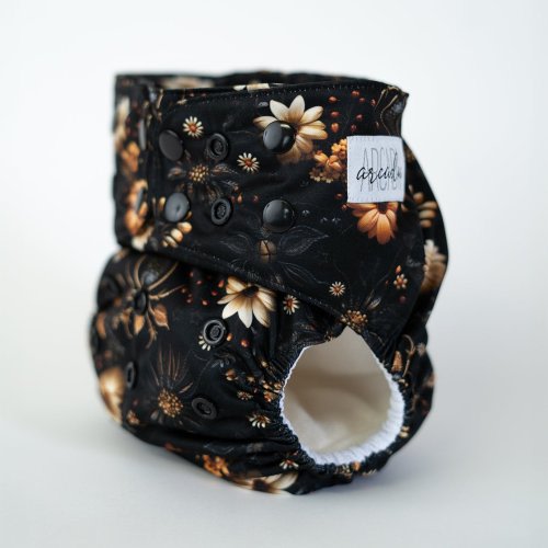 Arachnifloria Pocket Cloth Diaper | Faux Embroidery Spider Reusable Diaper – Arcadia's Nursery