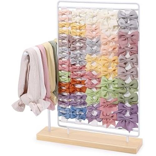 Headband Holder Bow Organizer for Girls Hair Bows, Hair Clips Holder Display Stand, Baby Headband Hair Accessories Organizer Storage Nursery Decor for Toddler Girls Room