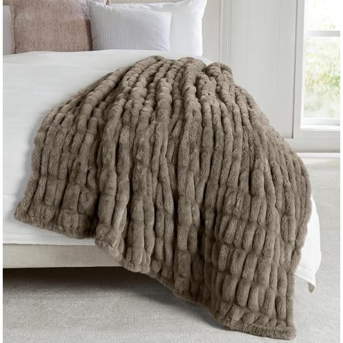 Springtree Home | Luxury Plush Throw Blanket | Brown Throw Blanket | Ultra Soft Stretch Plush Throw for Couch, Sofa & Bed | Warm Thick Cozy Blanket, All-Season Comfort