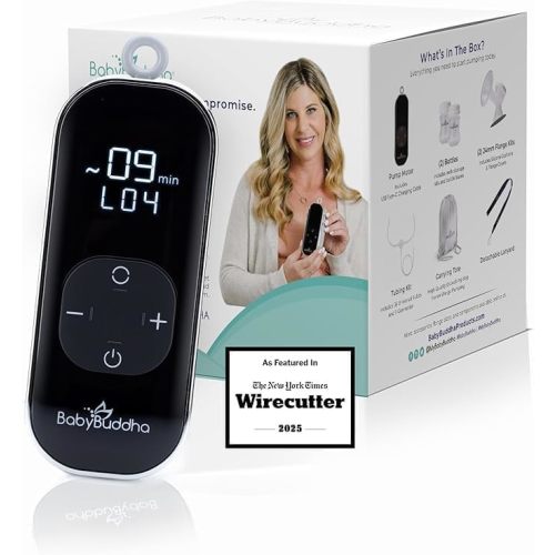 BabyBuddha Breast Pump 2.0, Wearable Electric Breastfeeding Pump with Soft Stimulation Mode, Portable, Hands-Free Milk Extractor, Hospital Grade, 3 Modes, 21 Suction Levels, 22 to 24mm Flange