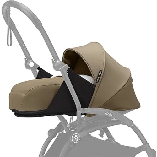 Stokke YOYO 0+ Newborn Pack, Toffee - Includes Mattress, Extendable Canopy & Five-Point Harness - Requires YOYO3 Frame (Sold Separately)