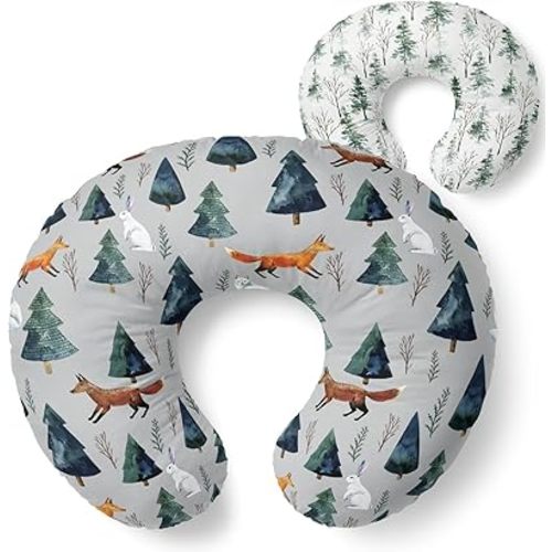 Pobibaby 1-Pack Premium Nursing Pillow Cover - Ultra Soft & Stretchy 96% Cotton, Breastfeeding Pillow Cover for Baby Boys and Girls (Magical)