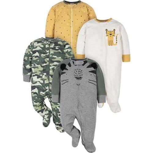 Gerber Baby Boys' 4 Pack Sleep 'N Play Footie