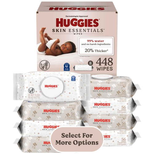 Huggies Skin Essentials Baby Wipes, 8 Pack, 448 Total Count (Select for More)