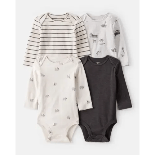 Baby Boy 4-Pack Sheep Print Long-Sleeve Multipack Bodysuits - Carter's | Carter's [Newborn]