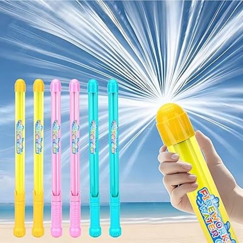 6Pack Creativity Fireworks Water Gun,Sprays Water in a Firework-Like Pattern, Squirt Gun for Kids, Bulk Samll Water Blaster Summer Pool, Backyard, Beach Water Game Outdoor Toys