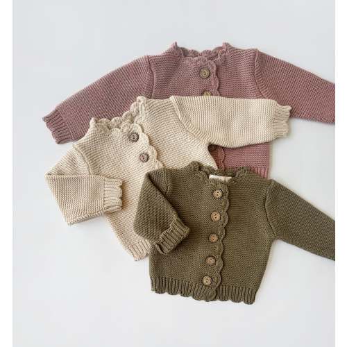 Cotton Knitted baby kids | Sophia Cardigan – Olive and Cradle